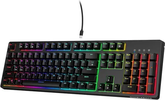 Main image of LTC NB1041 Nimbleback Wired Mechanical Keyboard, Hot-Swappable 104Keys RGB Backlit Gaming Keyboard, Red Switch/Black
