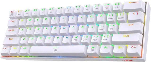 Main image of Redragon K630 Dragonborn 60% Wired RGB Gaming Keyboard, 61 Keys Compact Mechanical Keyboard, Brown Switch White