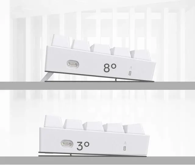 Alt view image 7 of 7 - Redragon K630 Dragonborn 60% Wired RGB Gaming Keyboard, 61 Keys Compact Mechanical Keyboard,Red Switch White