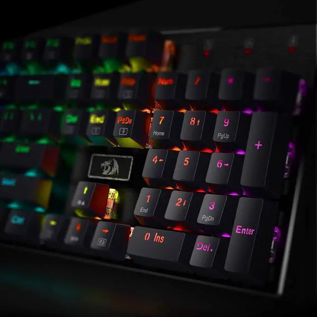 Alt view image 7 of 7 - Redragon K556 RGB LED Backlit Wired Mechanical Gaming Keyboard, Aluminum Base, 104 Standard Keys