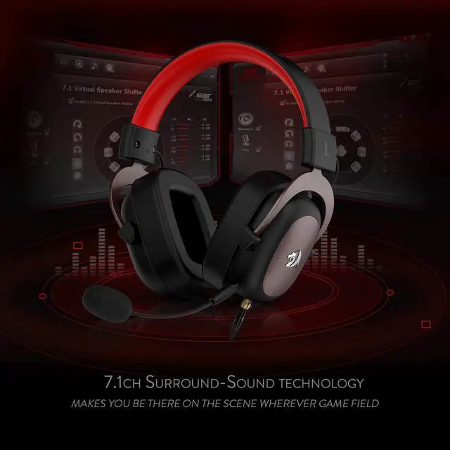 Alt view image 4 of 7 - Redragon H510 Zeus Wired Gaming Headset - 7.1 Surround Sound - Memory Foam Ear Pads - 53MM Drivers - Detachable Microphone - Multi-Platforms Headphone - Works with PC, PS4/3 & Xbox One/Series X, NS