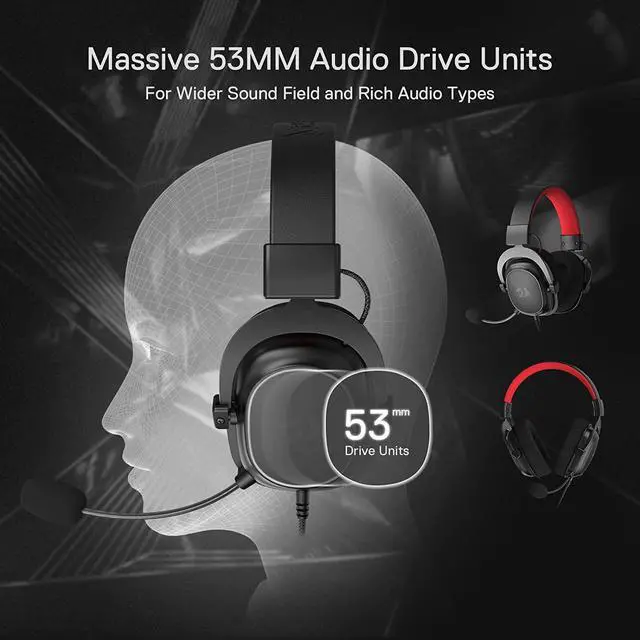 Alt view image 5 of 7 - Redragon H510 Zeus-X RGB Wired Gaming Headset - 7.1 Surround Sound - 53MM Audio Drivers in Memory Foam Ear Pads w/Durable Fabric Cover- Multi Platforms Headphone - USB Powered for PC/PS4/NS