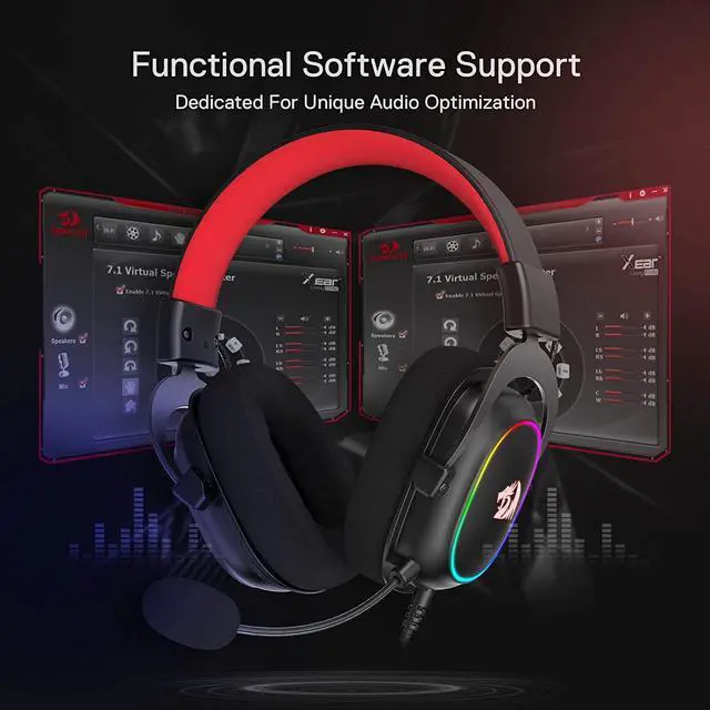Alt view image 7 of 7 - Redragon H510 Zeus-X RGB Wired Gaming Headset - 7.1 Surround Sound - 53MM Audio Drivers in Memory Foam Ear Pads w/Durable Fabric Cover- Multi Platforms Headphone - USB Powered for PC/PS4/NS