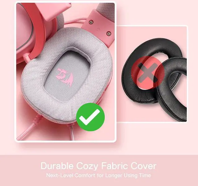 Alt view image 5 of 7 - Redragon H510 Zeus-X RGB Pink Wired Gaming Headset - 7.1 Surround Sound - 53MM Audio Drivers in Memory Foam Ear Pads w/Durable Fabric Cover- Multi Platforms Headphone - USB Powered for PC/PS4/NS