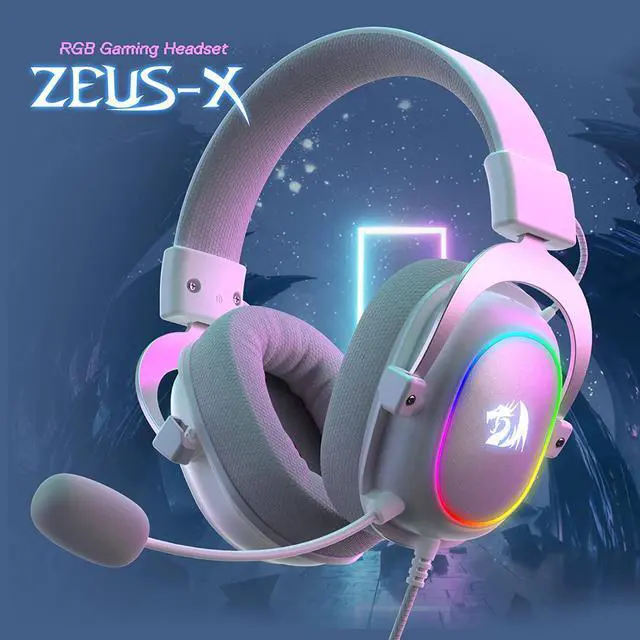 Alt view image 2 of 7 - Redragon H510 Zeus-X RGB White Wired Gaming Headset - 7.1 Surround Sound - 53MM Audio Drivers in Memory Foam Ear Pads w/Durable Fabric Cover- Multi Platforms Headphone - USB Powered for PC/PS4/NS