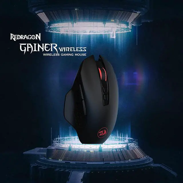 Alt view image 2 of 7 - Redragon M656 Gainer Wireless Gaming Mouse, 4000 DPI 2.4Ghz Wireless Gamer Mouse w/ 5 DPI Levels, 7 Macro Buttons, Red LED Backlit & Pro Software/Drive Supported, for PC/Mac/Laptop