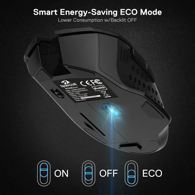Alt view image 6 of 7 - Redragon M656 Gainer Wireless Gaming Mouse, 4000 DPI 2.4Ghz Wireless Gamer Mouse w/ 5 DPI Levels, 7 Macro Buttons, Red LED Backlit & Pro Software/Drive Supported, for PC/Mac/Laptop