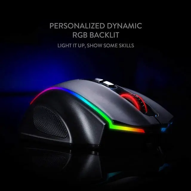 Alt view image 6 of 7 - Redragon M686 Wireless Gaming Mouse, 16000 DPI Wired/Wireless Gamer Mouse with Professional Sensor, 45-Hour Durable Power Capacity, Customizable Macro and RGB Backlight for PC/Mac/Laptop