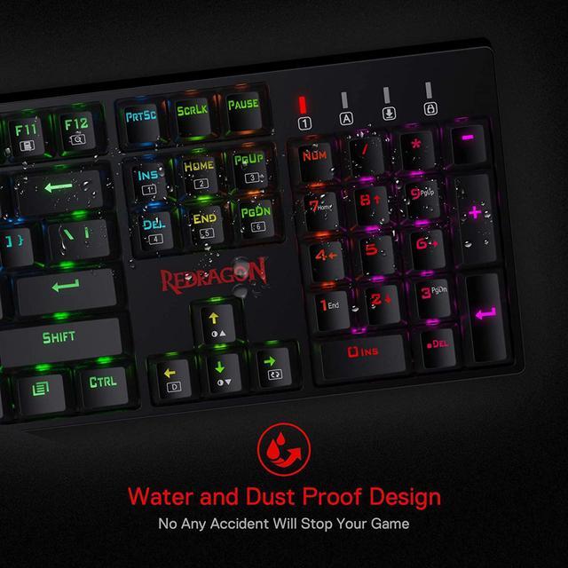 Alt view image 6 of 7 - Redragon K582 SURARA RGB LED Backlit Mechanical Gaming Keyboard with 104 Keys-Linear and Quiet-Red Switches