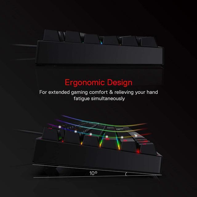 Alt view image 3 of 7 - Redragon K582 SURARA RGB LED Backlit Mechanical Gaming Keyboard with 104 Keys-Linear and Quiet-Red Switches