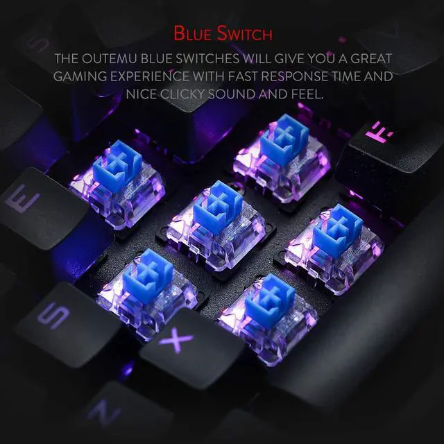 Alt view image 3 of 8 - Redragon K580 VATA RGB LED Backlit Mechanical Gaming Keyboard with Macro Keys & Dedicated Media Controls, Onboard Macro Recording (Blue Switches)