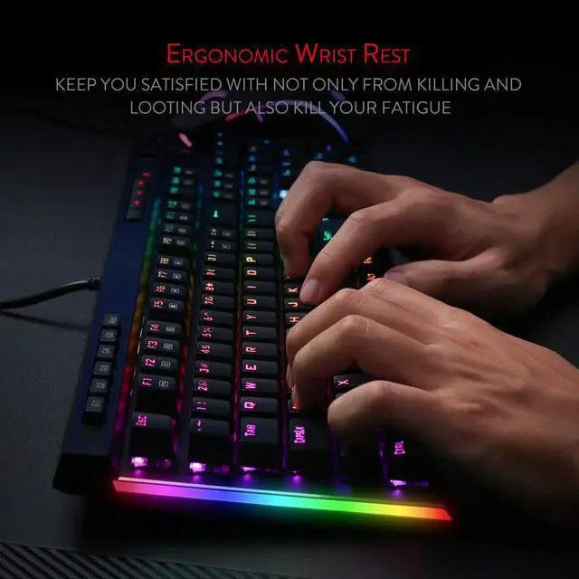 Alt view image 7 of 8 - Redragon K580 VATA RGB LED Backlit Mechanical Gaming Keyboard with Macro Keys & Dedicated Media Controls, Onboard Macro Recording (Blue Switches)