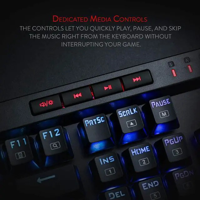 Alt view image 6 of 7 - Redragon K580 VATA RGB LED Backlit Mechanical Gaming Keyboard with Macro Keys & Dedicated Media Controls, Onboard Macro Recording (Brown Switches)