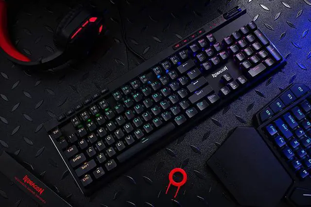 Alt view image 7 of 7 - Redragon K580 VATA RGB LED Backlit Mechanical Gaming Keyboard with Macro Keys & Dedicated Media Controls, Onboard Macro Recording (Brown Switches)