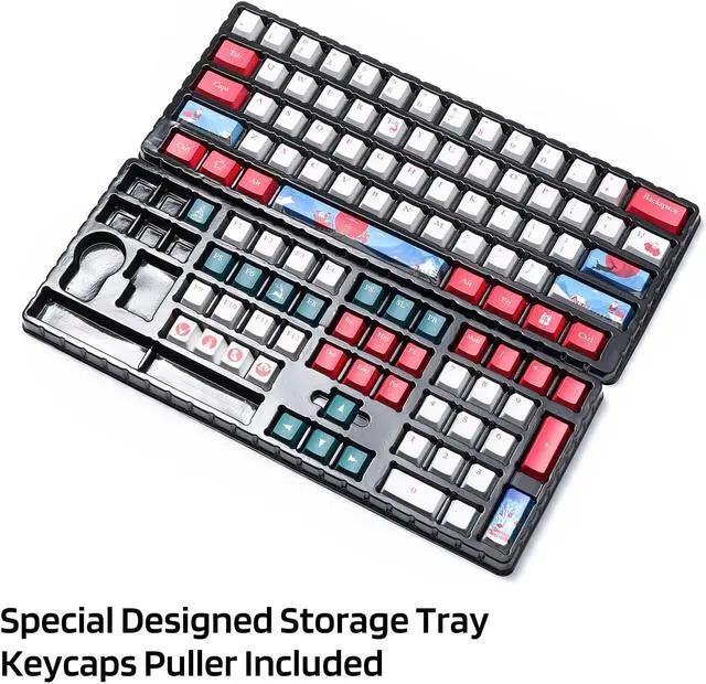 Alt view image 2 of 7 - LTC LavaCaps PBT 104 Keycaps Set, Sublimation Thick PBT Keycaps for ANSI US Layout 61/87/104 Keys Mechanical Keyboard (Christmas Limited Edition) - Only Keycaps