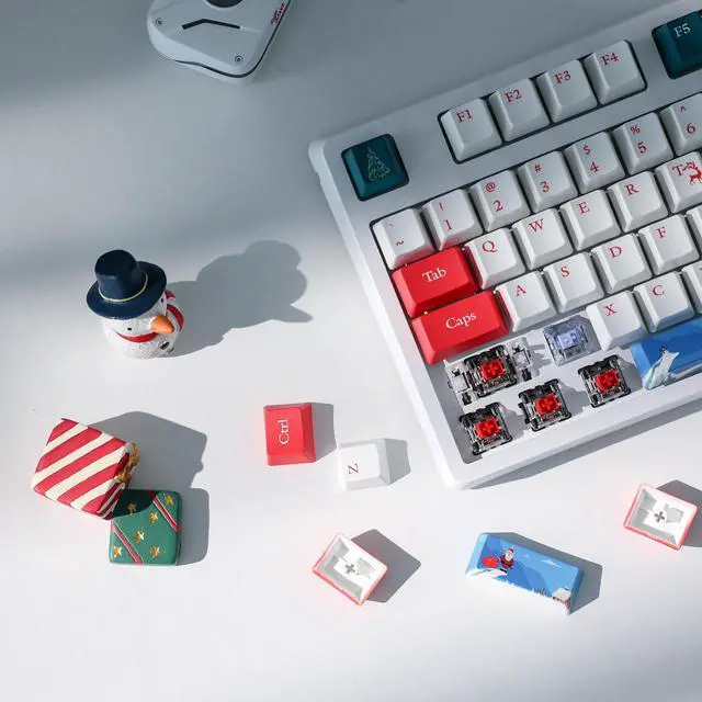 Alt view image 7 of 7 - LTC LavaCaps PBT 104 Keycaps Set, Sublimation Thick PBT Keycaps for ANSI US Layout 61/87/104 Keys Mechanical Keyboard (Christmas Limited Edition) - Only Keycaps