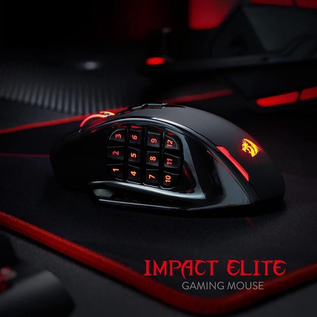 Alt view image 3 of 7 - Redragon M913 Impact Elite Wireless Gaming Mouse, 16000 DPI Wired/Wireless RGB Gamer Mouse with 16 Programmable Buttons, 45 Hr Battery and Pro Optical Sensor, 12 Side Buttons MMO Mouse