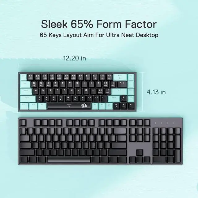 Alt view image 4 of 7 - Redragon K631 PRO SE 65% 3-Mode Wireless RGB Gaming Keyboard, 68 Keys Hot-Swappable Compact Mechanical Keyboard w/Hot-Swap Free-Mod PCB Socket & Translucent Board, Custom Quiet Linear Switch