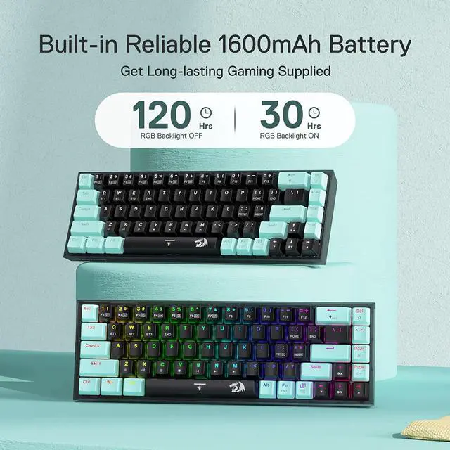 Alt view image 7 of 7 - Redragon K631 PRO SE 65% 3-Mode Wireless RGB Gaming Keyboard, 68 Keys Hot-Swappable Compact Mechanical Keyboard w/Hot-Swap Free-Mod PCB Socket & Translucent Board, Custom Quiet Linear Switch