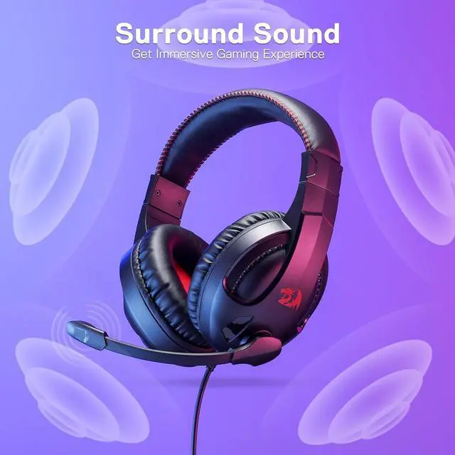 Alt view image 6 of 7 - Redragon H211 Cronus Black Wired Gaming Headset, Stereo Surround Sound, Noise-Canceling Microphone, Dynamic RGB Backlight, 40 mm Drivers, Over-Ear Headphones Works for PC/PS5/XBOX/NS, Black