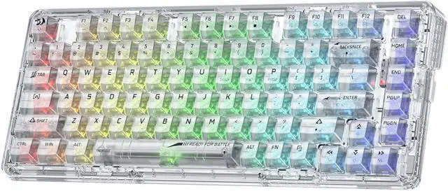 Main image of Redragon K649 PRO 78% Wireless Gasket RGB Gaming Keyboard, 3-Modes 82 Keys Full-Transparent Mechanical Keyboard w/Hot-Swap Socket, Sound Absorbing Foams, Translucent Custom Switch
