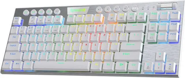 Main image of Redragon K621 Horus TKL Wireless RGB Mechanical Keyboard, 5.0 BT/2.4 Ghz/Wired Three Modes 80% Ultra-Thin Low Profile BT Keyboard w/Dedicated Media Control & Tactile Brown Switches, White