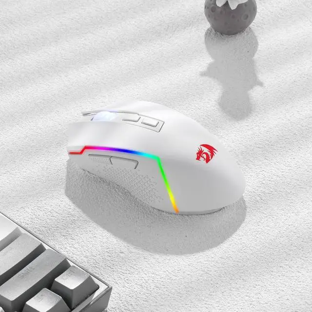 Alt view image 3 of 7 - Redragon M693 Wireless Gaming Mouse, 8000 DPI Wired/Wireless Gamer Mouse w/ 3-Mode Connection, BT & 2.4G Wireless, 7 Macro Buttons, Reliable Power Capacity for PC/Mac/Laptop