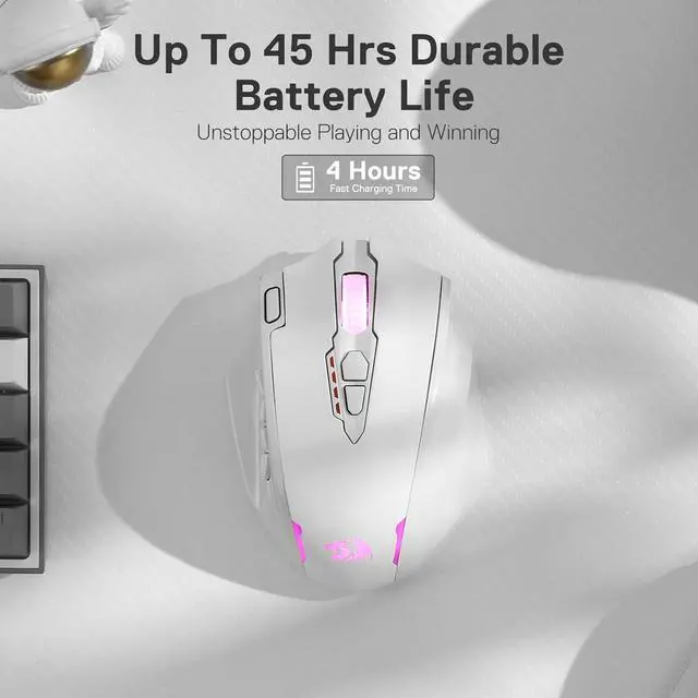 Alt view image 3 of 7 - Redragon M913 Impact Elite Wireless Gaming Mouse, 16000 DPI Wired/Wireless RGB Gamer Mouse with 16 Programmable Buttons, 45 Hr Battery and Pro Optical Sensor, 12 Side Buttons MMO Mouse