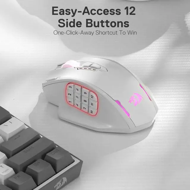 Alt view image 4 of 7 - Redragon M913 Impact Elite Wireless Gaming Mouse, 16000 DPI Wired/Wireless RGB Gamer Mouse with 16 Programmable Buttons, 45 Hr Battery and Pro Optical Sensor, 12 Side Buttons MMO Mouse