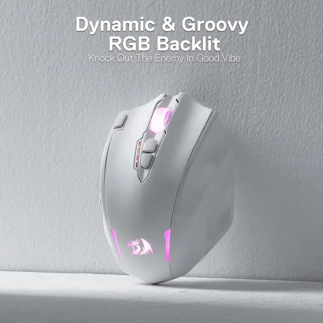 Alt view image 2 of 7 - Redragon M913 Impact Elite Wireless Gaming Mouse, 16000 DPI Wired/Wireless RGB Gamer Mouse with 16 Programmable Buttons, 45 Hr Battery and Pro Optical Sensor, 12 Side Buttons MMO Mouse