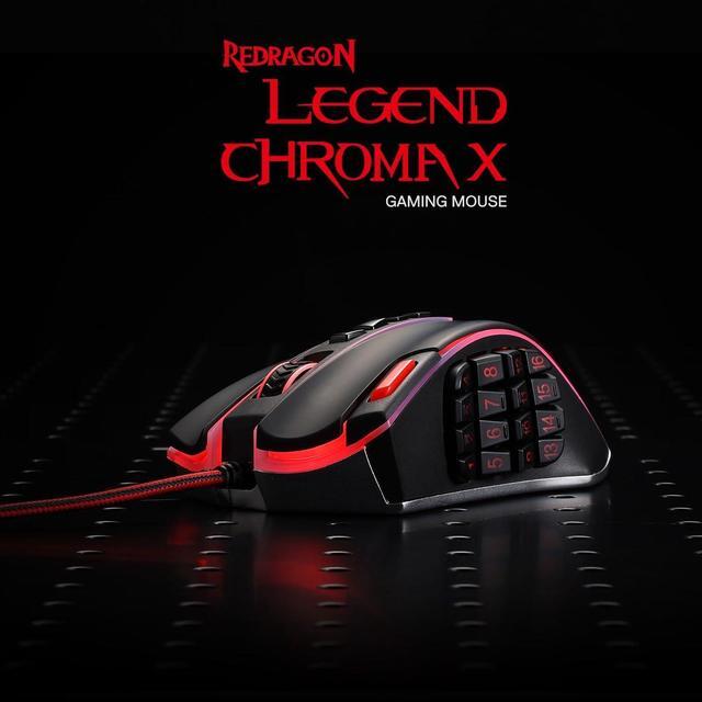 Alt view image 7 of 7 - Redragon M990 MMO Gaming Mouse, 32000 DPI High Precision Wired RGB Gamer Mouse w/23 Programmable Buttons, 16 Side Macro Keys, Software Supports, Aluminum Base