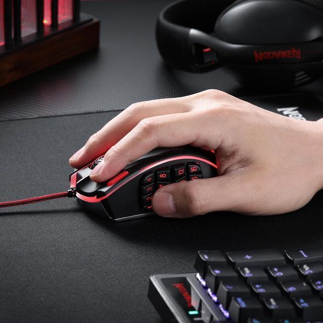 Alt view image 5 of 7 - Redragon M990 MMO Gaming Mouse, 32000 DPI High Precision Wired RGB Gamer Mouse w/23 Programmable Buttons, 16 Side Macro Keys, Software Supports, Aluminum Base