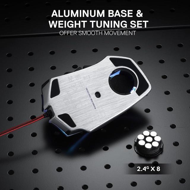Alt view image 6 of 7 - Redragon M990 MMO Gaming Mouse, 32000 DPI High Precision Wired RGB Gamer Mouse w/23 Programmable Buttons, 16 Side Macro Keys, Software Supports, Aluminum Base