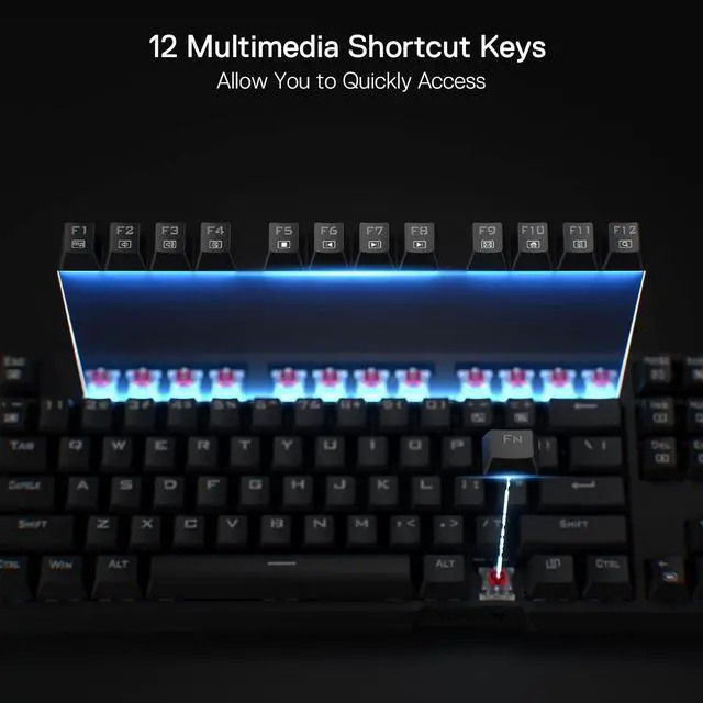 Alt view image 6 of 7 - Redragon K670 RGB Backlit Gaming Keyboard, 104 Keys Hot-Swap Mechanical Keyboard, Upgraded Socket, Quiet Linear Red Switch