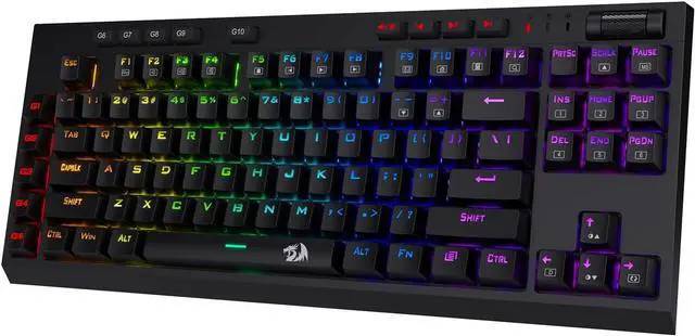 Main image of Redragon K596 Wired RGB Mechanical Gaming Keyboard, 87 Keys TKL Compact Keyboard w/10 Onboard Macro Keys & Wrist Rest, Red Switches