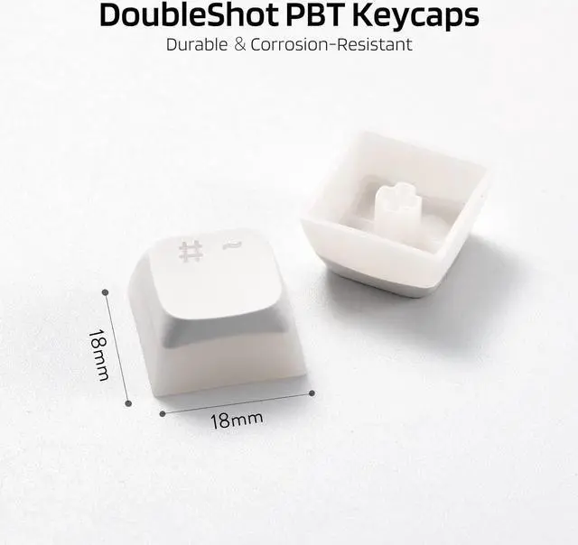 Alt view image 5 of 7 - LTC LavaCaps PBT Double Shot 116-Key Pudding Keycaps Set, Translucent XDA Profile for ISO & ANSI Layout 61/68/84/87/104 Keys Mechanical Keyboard, with Keycap Puller - (Only Keycaps), White