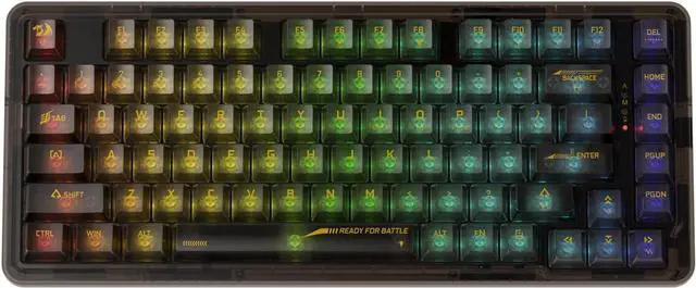 Alt view image 4 of 7 - Redragon K649 PRO 78% Wireless Gasket RGB Gaming Keyboard, 3-Modes 82 Keys Full-Transparent Hot-Swap Compact Mechanical Keyboard