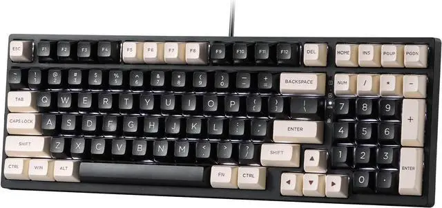Main image of LTC NB981 Nimbleback 98 Keys Wired Mechanical Keyboard, 96% Gaming Keyboard w/White Backlit, Red Switch, 2-Layer Foam, Eclipse Black