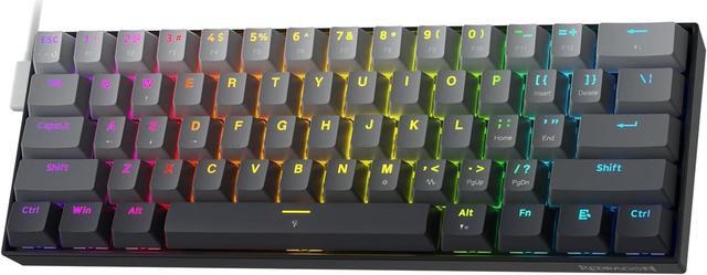 Main image of Redragon K617 Rapid Trigger Gaming Keyboard, 60% 61 Keys Wired Mechanical Keyboard w/Hyper-Fast Actuation, Dedicated Magnetic Switch, Actuation Point Adjustable, 8K Hz Polling Rate, Misty Grey