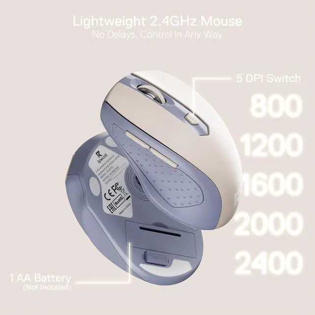 Alt view image 2 of 7 - Redragon BS8772 Wireless Keyboard and Mouse Combo, 75% 78 Keys 2.4Ghz Wireless Low-Profile Mechanical Keyboard w/Rechargeable Battery, Single Blue Blacklight, 2400 DPI Ergonomic Mouse,Lollipop Blue