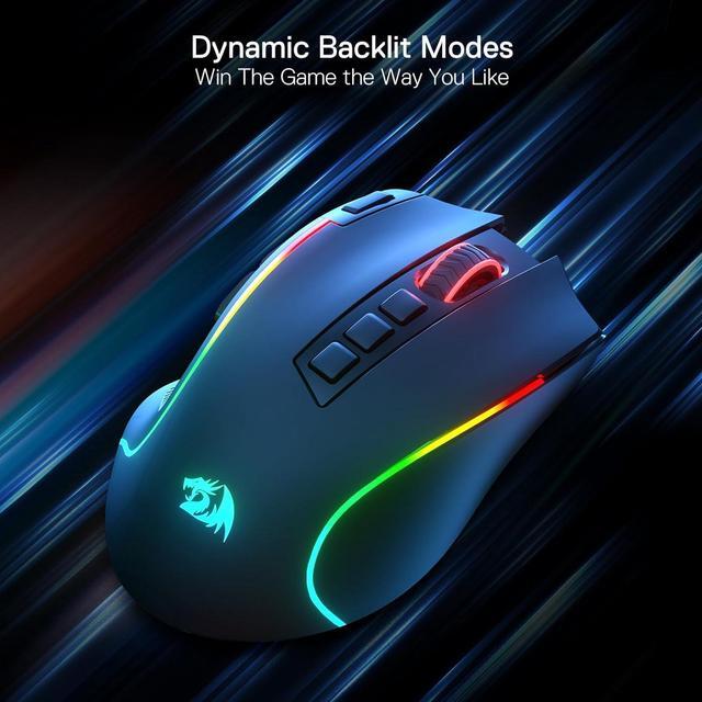 Alt view image 3 of 7 - Redragon M612 PRO RGB Gaming Mouse, 8000 DPI BT Wired/Wireless Optical Gamer Mouse 9 Programmable Buttons & 7 Backlit Modes,Software Supports DIY Keybinds Rapid Fire Button,Black