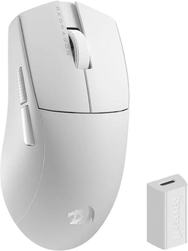 Main image of Redragon M916 PRO 3-Mode Wireless Gaming Mouse, Hype-Speed 4K Polling Rate, 49G Ultra-Light 26K DPI Gamer Mouse w/Ergonomic Natural Grip Build, Redefinable Macro Buttons, Software Supported,White