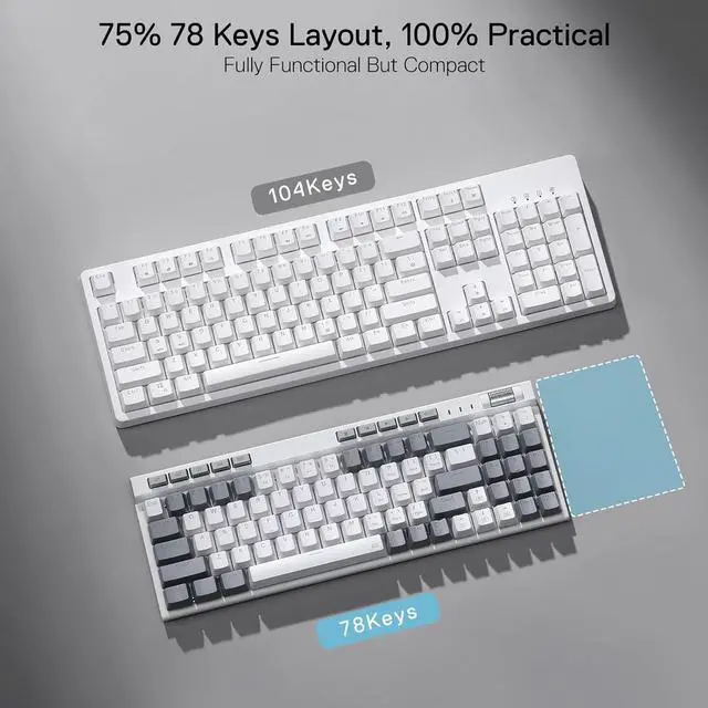 Alt view image 6 of 7 - Redragon K655 75% RGB Wired Mechanical Gaming Keyboard, 78 Keys Hot-Swap Mechanical Keyboard w/Aluminum Cover Board, Upgraded Socket and Onboard Macro/Media Keys, Quiet Linear Red Switch