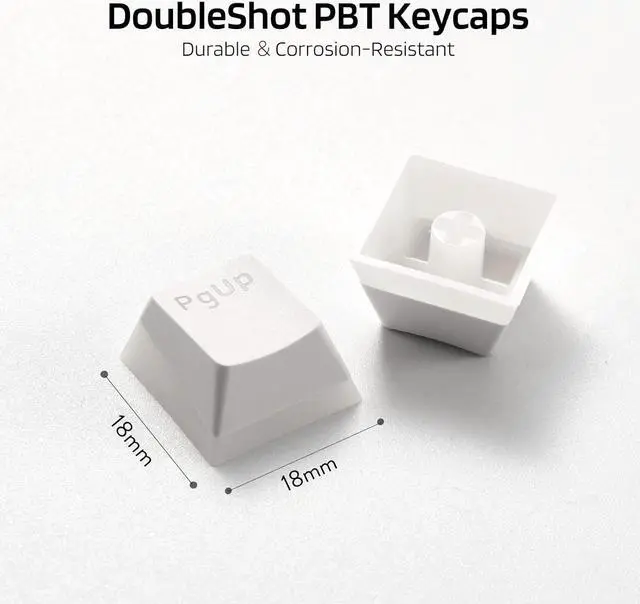 Alt view image 7 of 7 - LTC LavaCaps PBT Double Shot 117-Key Pudding Keycaps, Translucent OEM Profile for ISO & ANSI Layout 61/68/84/87/98/104 Keys Mechanical Keyboard, with Keycap Puller - (Only Keycaps), White