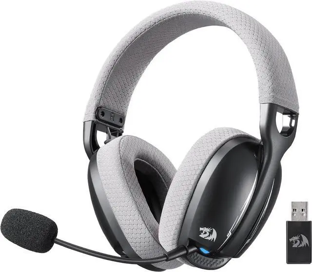 Main image of Redragon H878 3-Mode Wireless Blue Lighting Gaming Headset - Lightweight - 7.1 Surround Sound - 40MM Drivers - Detachable Microphone - Multi Platforms for PC, PS5/4/3, Switch, Mobile, Black&Gray