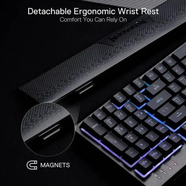 Alt view image 2 of 7 - Redragon K515 Shiva Wired RGB Membrane Gaming Keyboard, 98 Keys Mechanical-Feel Keyboard w/Smooth Linear Switch, On-Board Macro & Dedicated Multimedia Keys, Detachable Wrist Rest, Software Supported