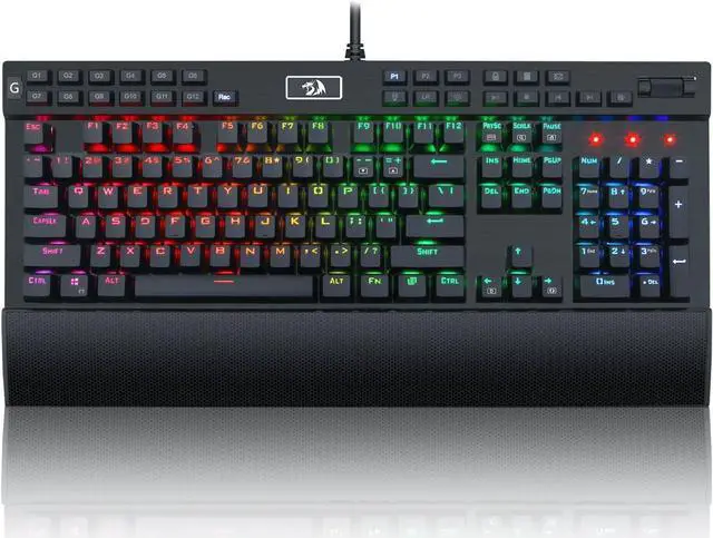 Main image of Redragon K550 RGB Gaming Keyboard, 104 Keys + 12 Macro G Keys Wired Mechanical Keyboard w/Aluminum Top Plate, Custom Clicky Purple Switch, Extra USB Port & Wrist Rest