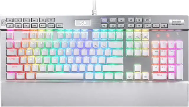 Main image of Redragon K550 RGB Gaming Keyboard, 104 Keys + 12 Macro G Keys Wired Mechanical Keyboard w/Aluminum Top Plate, Custom Clicky Purple Switch, Extra USB Port & Wrist Rest