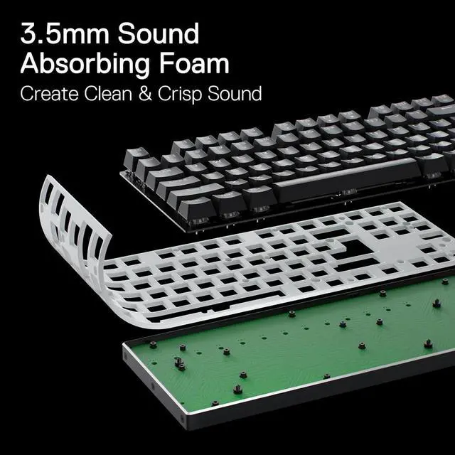 Alt view image 3 of 7 - Redragon K660RGB-PRO (K556 TKL) Wireless Gaming Keyboard, 80% 87 Keys BT/2.4Ghz Tri-Mode Aluminum Mechanical Keyboard w/Mac Function Keys, Hot-Swap Sockets & Noise Absorbing Form, Red Switch