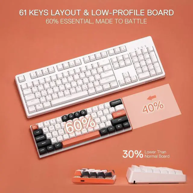 Alt view image 6 of 7 - Redragon K683 Rapid Trigger HE Gaming Keyboard, 60% 61 Keys Wired Mechanical Keyboard w/Hyper-Fast Actuation, Dedicated Magnetic Switch, Actuation Point Adjustable, 8K Hz Polling Rate